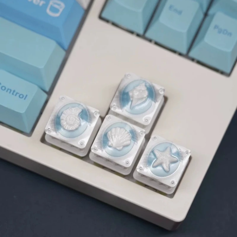 

Marine Shells Artisan Key Caps 3D PLA Handmade Keyboard Caps Custom R4 Keycaps for Mechanical Keyboard Accessories Gifts MX