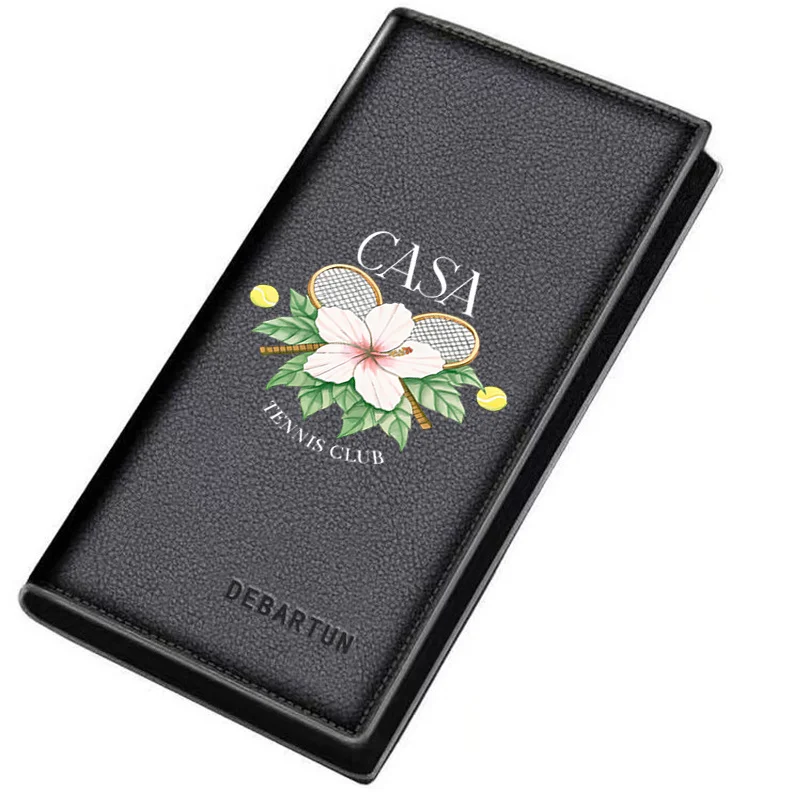Flower tennis racket design Men's Long Wallets Business Stylish Printing Design Casual Use Christmas Valentine's Father's Day Gi