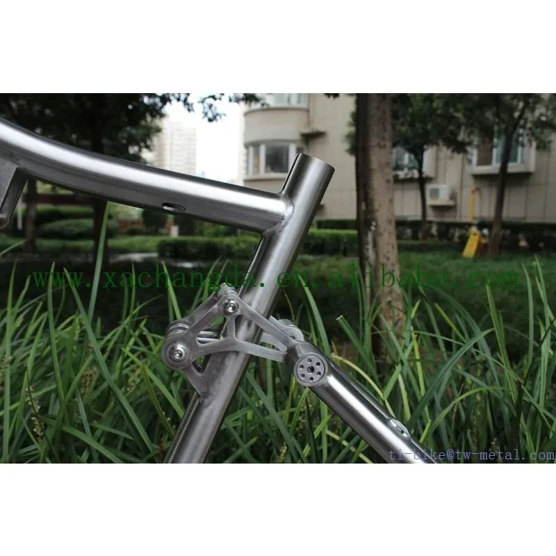 China Made Titanium MTB Suspension Bike Frame With Motor Bridge