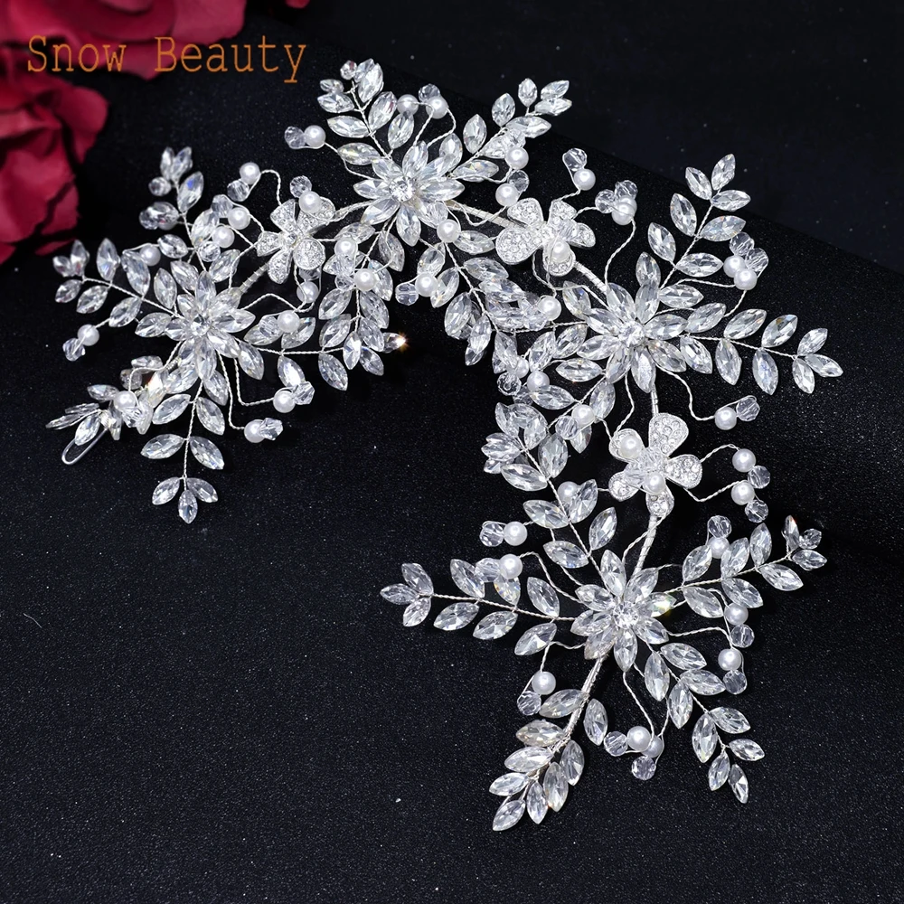 

DZ003 Luxury Rhinestone Wedding Headband Bride Headpiece Bridal Headdres for Women Girl and Bridesmaid Braid Hair Accessories