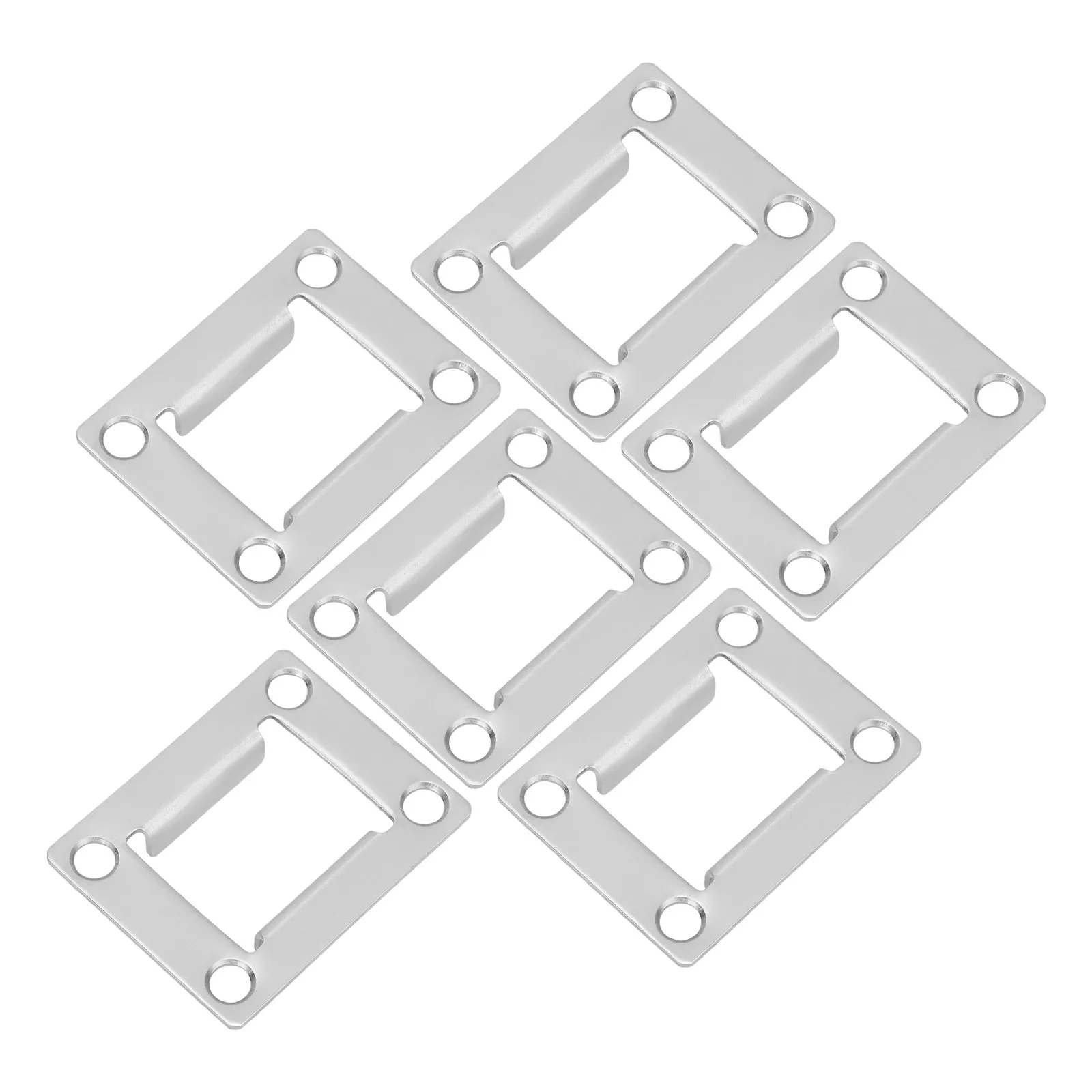 6Pcs Lock Accessories Stainless Steel Door Strike Plate Thickened Reinforcement Plate for Exterior Door Deadbolt Installation