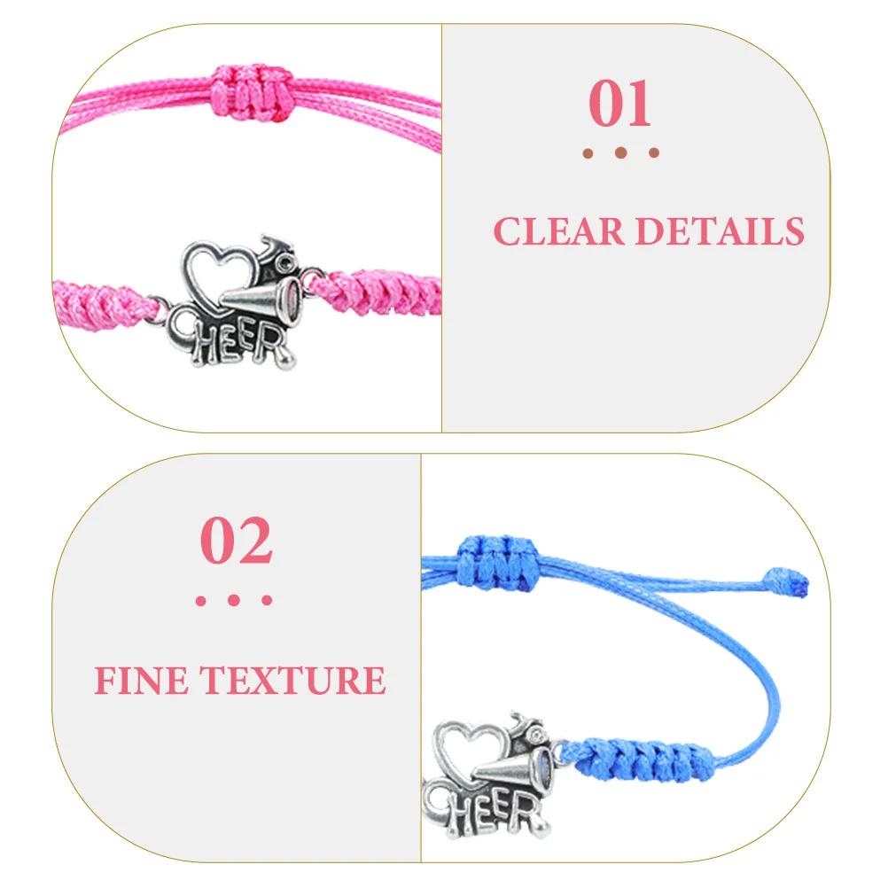 

5pcs Hand Chain For Sports Fans Adjustable Woven Bracelets Lightweight Cheerleading Wrist Accessories Decorative Fan Supply