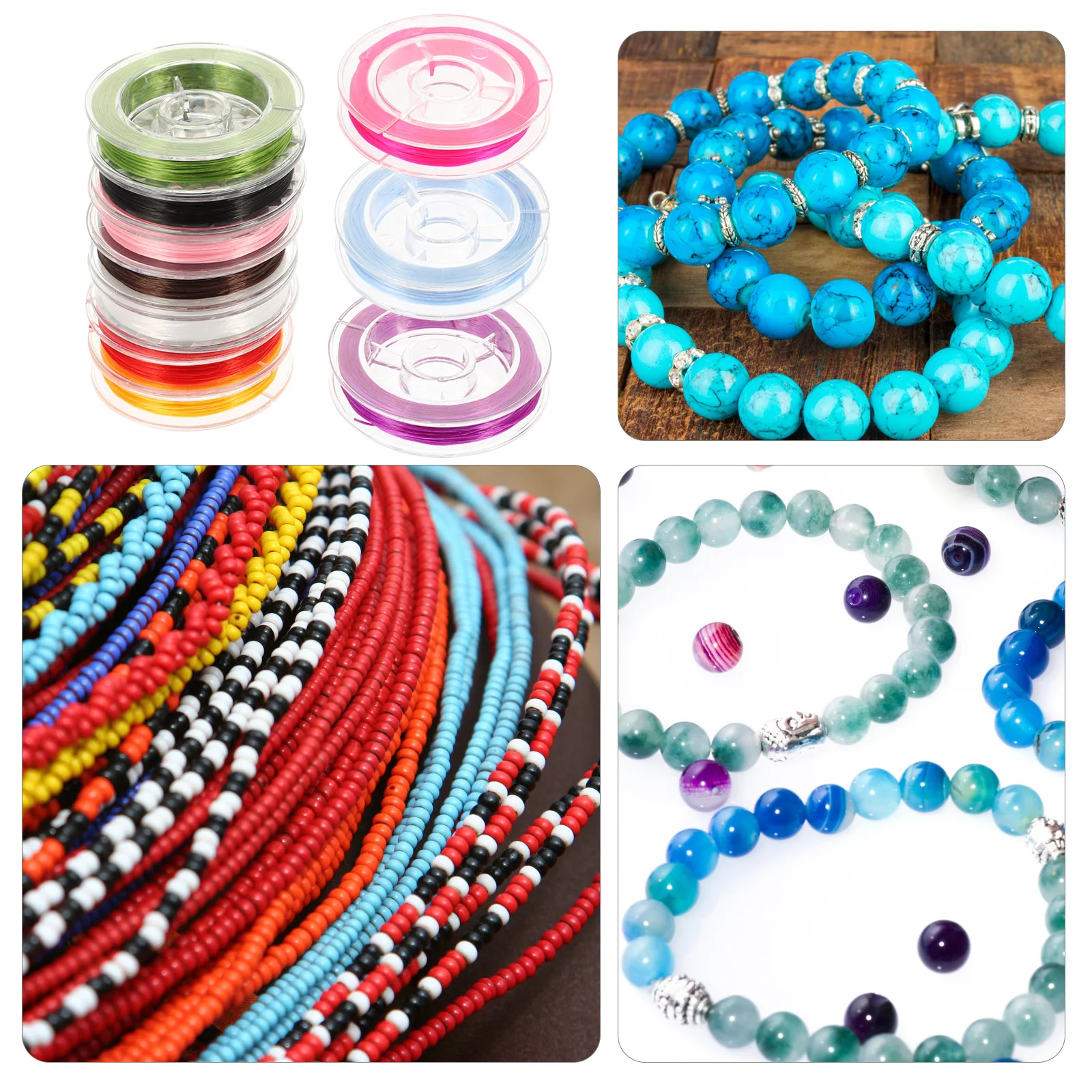 

10pcs 10 Rolls Colorful Elastic Rope For Jewelry Making Bracelet String Cord Necklace Diy Crafts Stretchy Beading Thread