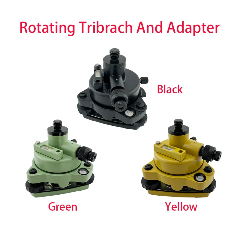 Green Yellow Black Three-jaw Tribrach And Optical Plummet Rotating Adapter For Prisms GPS 5/8