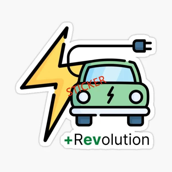 

EV Decals oval Environmental Protection Funny Zero Gas Emissions 100% Electric Energy Vehicle Auto Car Styling Sticker
