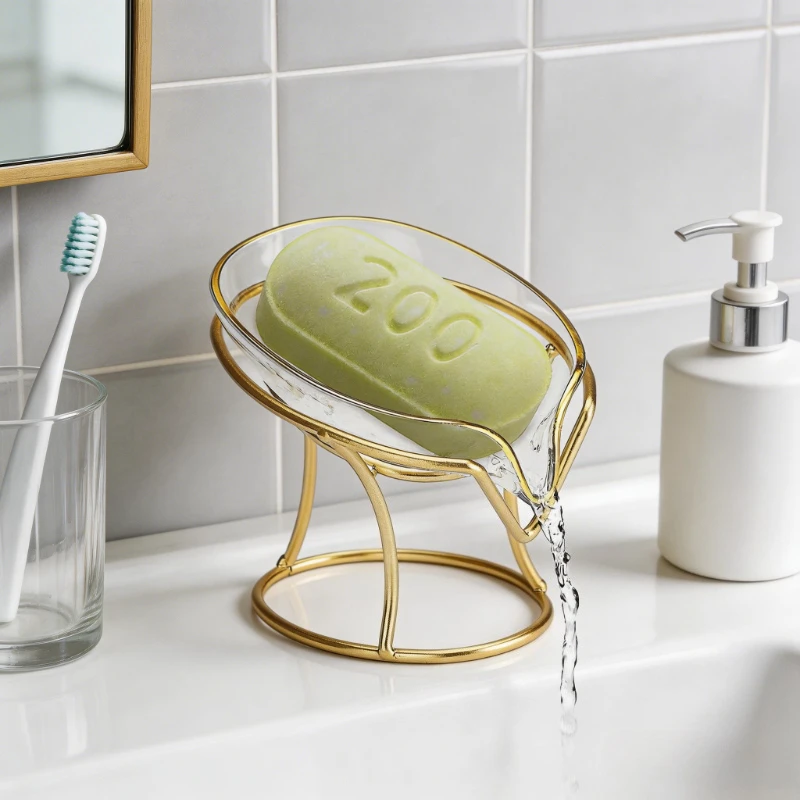 

Soap Drain Rack Light Luxury Imitation Ceramic Soap Box Drains Water Without Accumulating Water Storage Rack Household Soap Dish