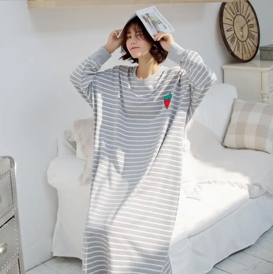 

Large size 10XL bust 150cm Cotton Night Dress Long Sleeve Women O-Neck Sleepwear Maxi Dresses Casual Oversized Home Dress