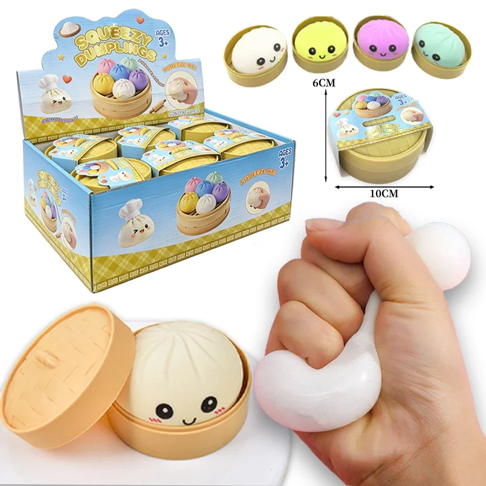Bunte Dumpling Squishy Blind Box Mysecret Bun Fidget Toy aus weichem TPR-Material zur Stresslinderung – Überraschung zum Auspacken, zufälliger Stil