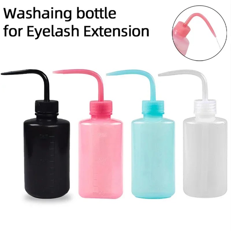 

250/500ml Eyelash Cleaning Washing Bottle Curved Spout Cleaner Waterproof Eyebrow Remover Bottle Eyelash Extension Makeup Tool