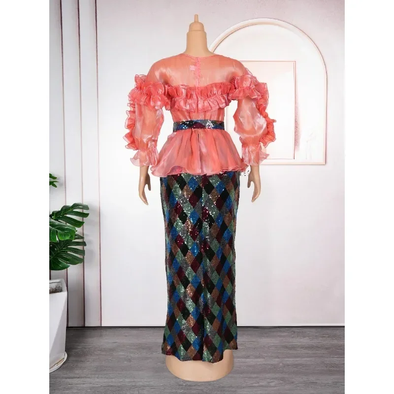 

Новое поступление по индивидуальному заказу, африканские вечерние платья больших размеров для женщин, турецкое платье Дашики Анкара с блестками, Дубай, роскошная элегантная свадьба