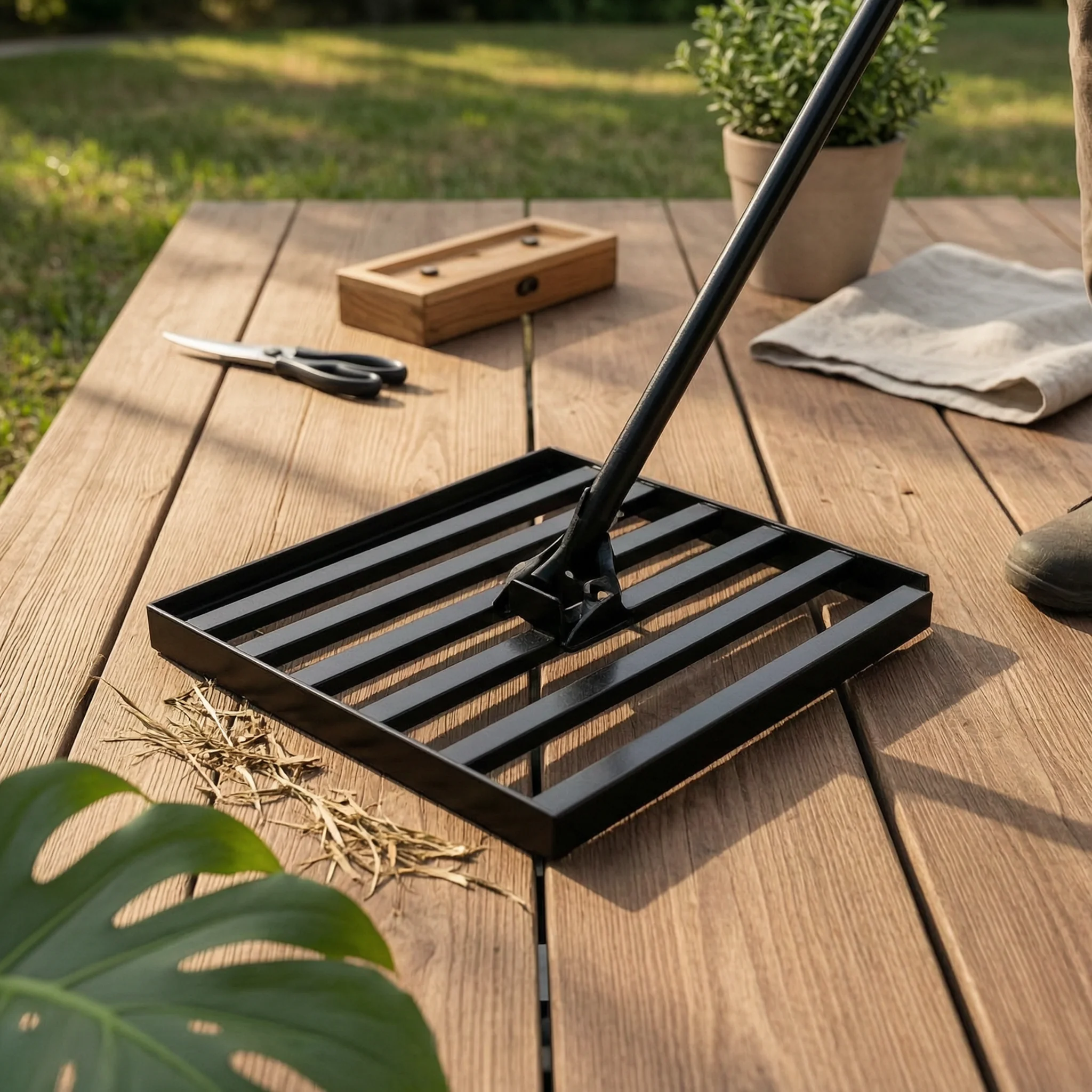 Lawn Leveling Rake Three-Section Lawn Leveler with Steel Head Yard Leveling Rake Professional-Grade Soil Leveler Wide