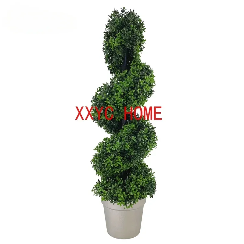 Artificial Plants Boxwood Topiary Bonsai S-Shape With Flowerpot Courtyard Porch Doorway Home Decor