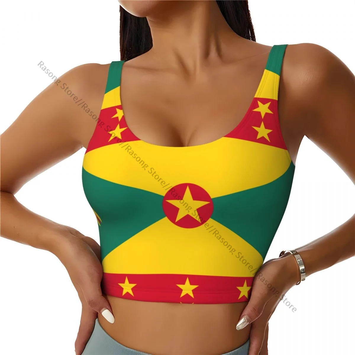 Sports Bra Women Running Yoga Clothes Vest Grenada Flag Gathering Fitness Vest