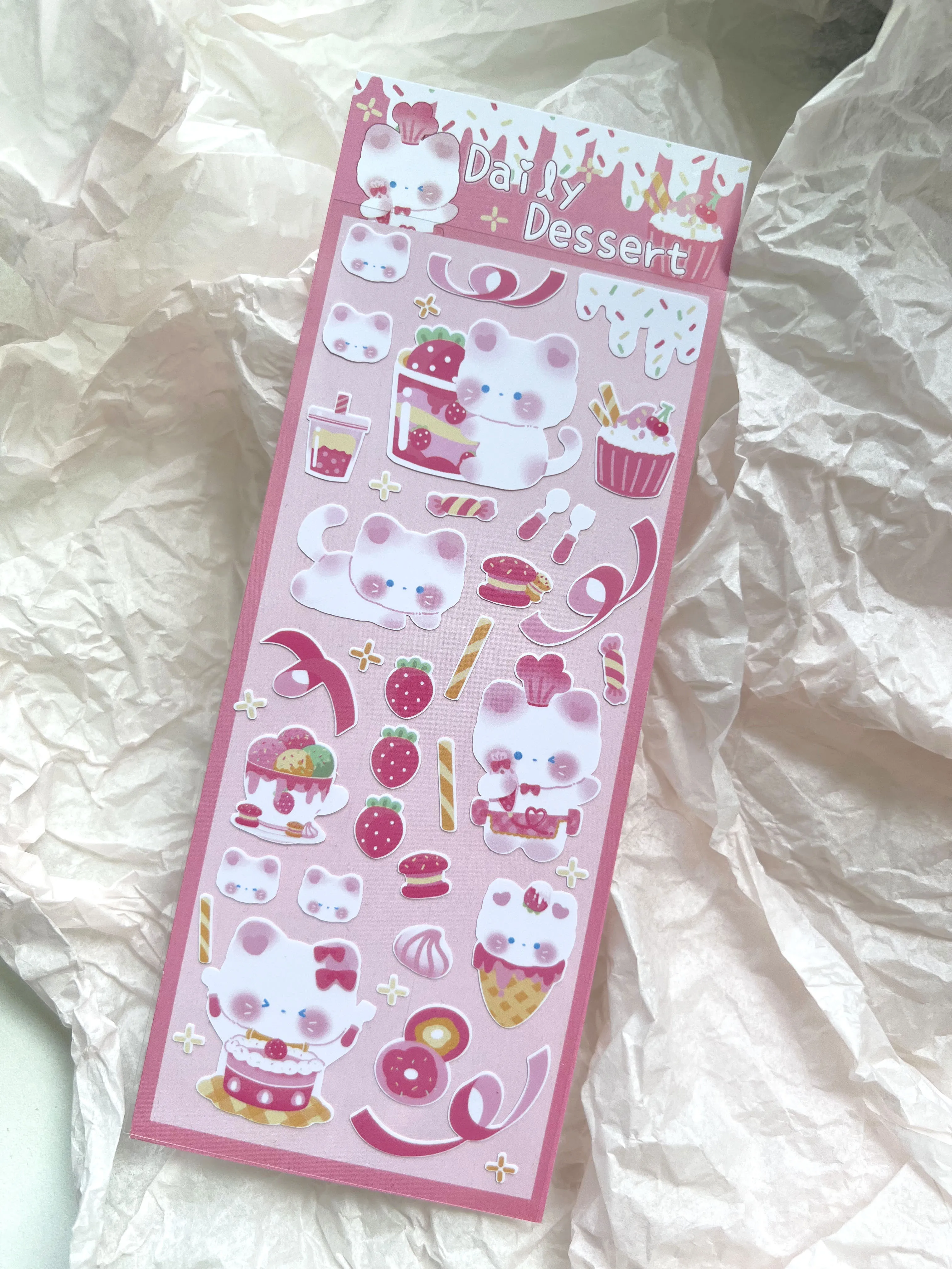 1 Pc Cute Cartoon Cat Rabbit Sticker Kawaii Korean Style DIY Kpop Idol Album Card Photo Decoration Material Sticker