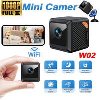 HD 1080p Mini Camera Home Small Wireless Wifi Camera Night Version Voice Video Security Surveillance Wifi Cameras Smart Home W02