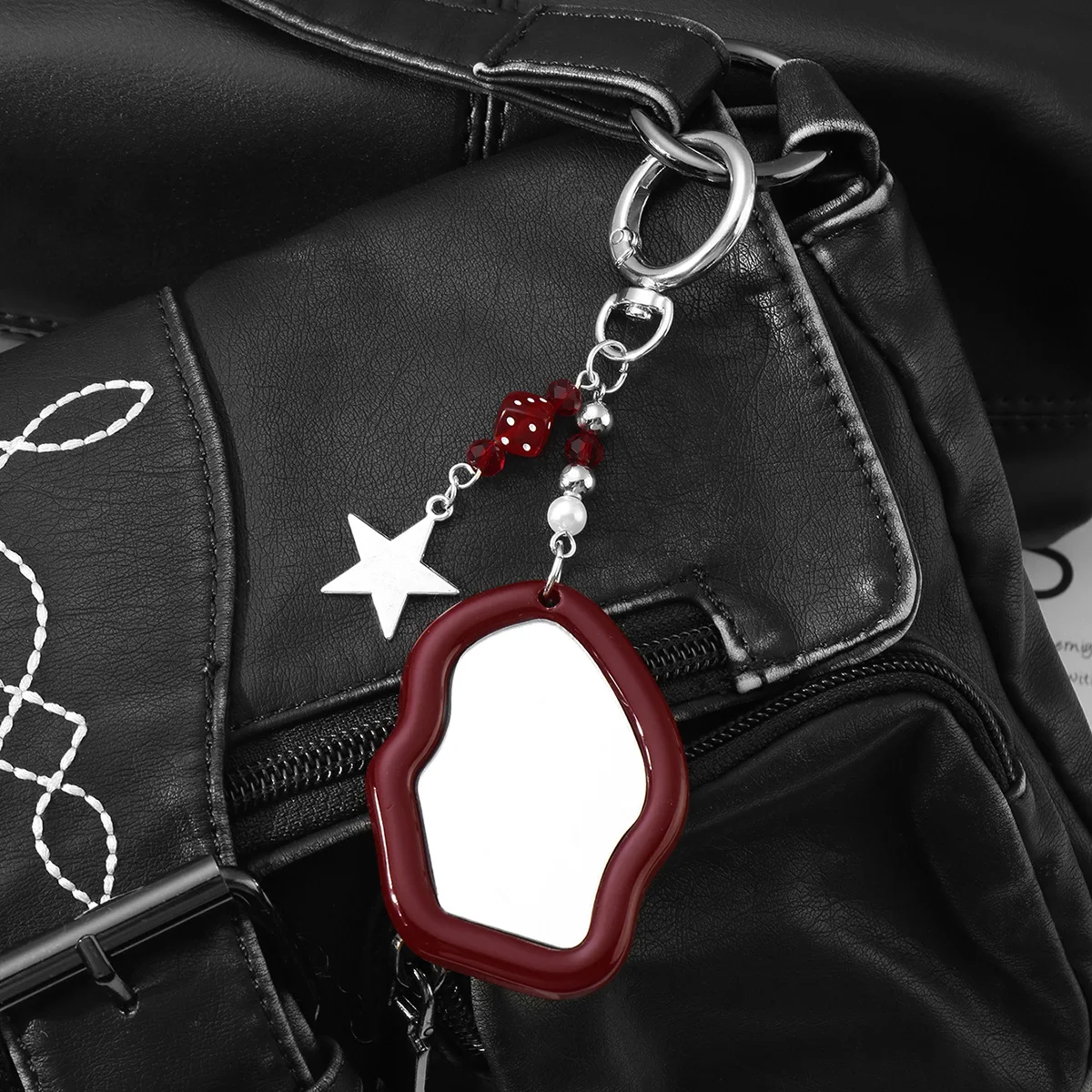 Porte-clés Miroir Nœud Y2K – Charmant Accessoire Clés & Sac - zdjęcie 1