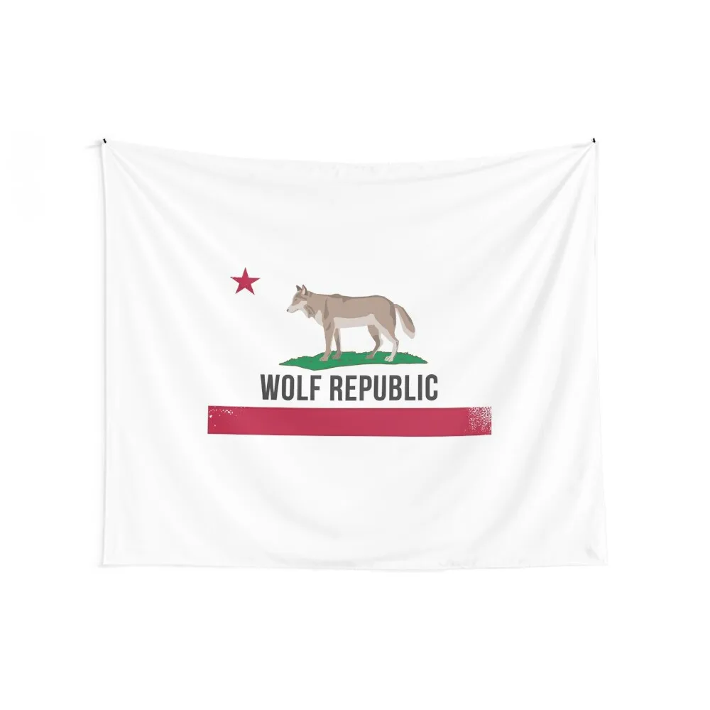 Wolf Republic California Republic Flag with Dachshund Dog Tapestry Wall Hangings Decoration Wall Mural Tapestry