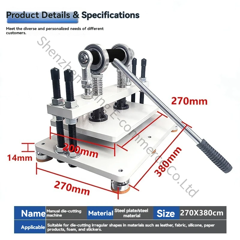 Manual Die Cutting Machine Press Manual Punching Experimental Sampling Leather Knife Die Stamping Sample Making Equipment