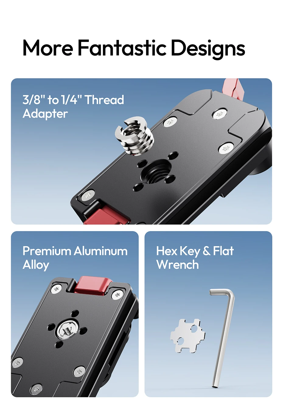 Ulanzi UKA12 UKA Pro Schnellwechsel-Kit Doppelte Verriegelungsplatte für Kamera mit Arca-Swiss-Basis für Kamera-Slider-Stabilisator – Detail 10