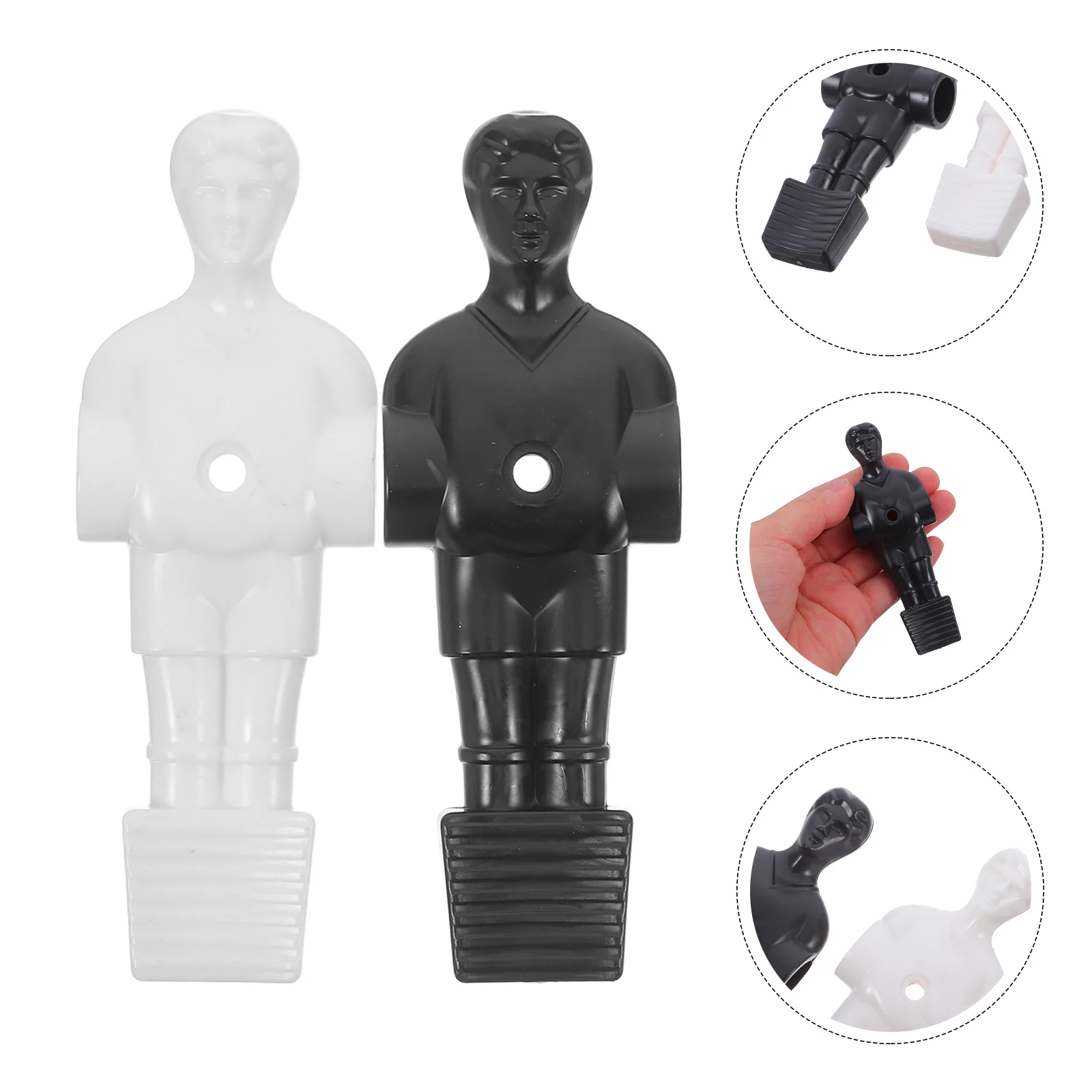 

10 шт., фигурки для настольного футбола, прочный сменный набор для настольного футбола для игрового автомата, простая сборка, белый, черный