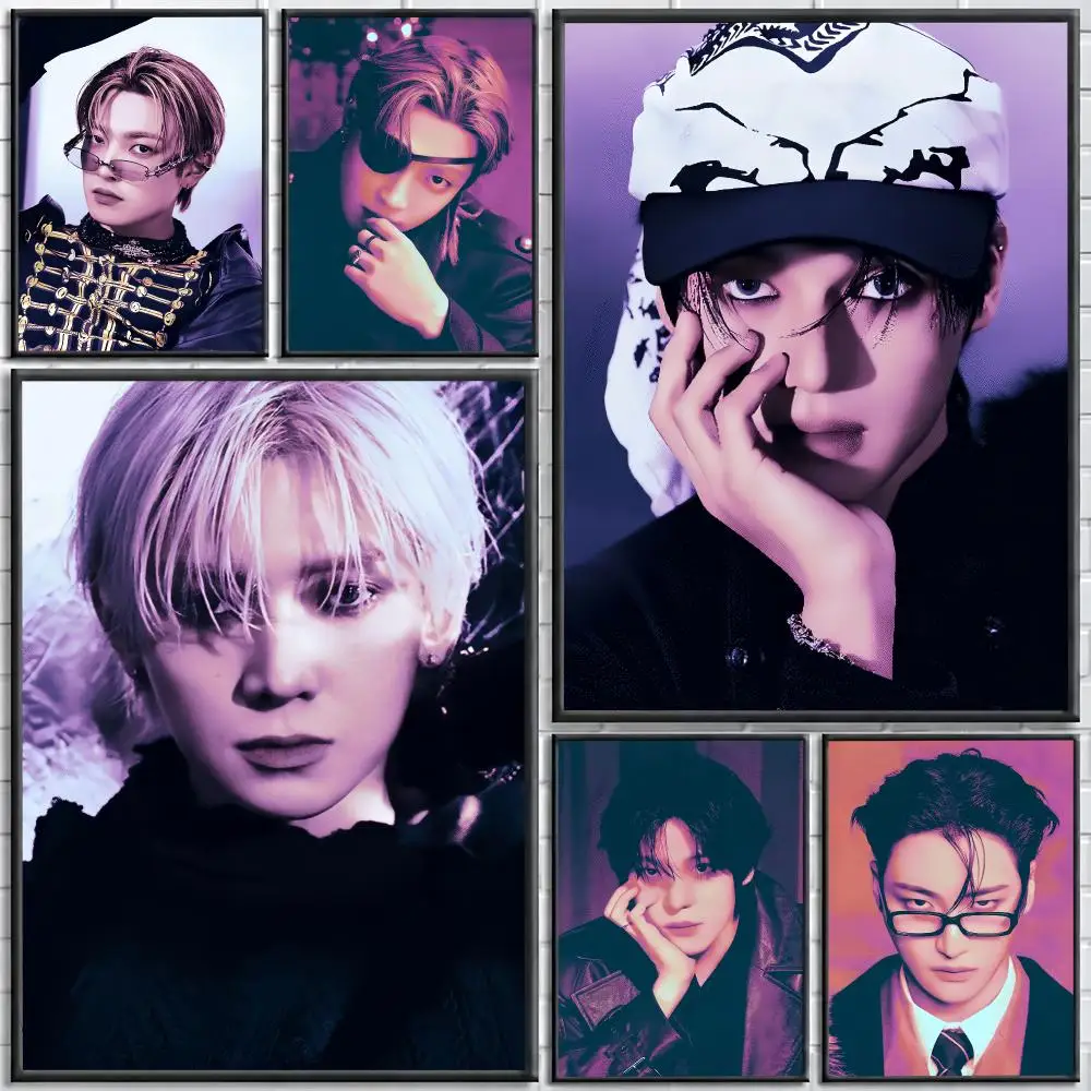 K-pop boy group ATEEZ Painting Calligraphy Stylish Canvas Poster Wall Art for Bedroom Living Room Study Home Decor Gift