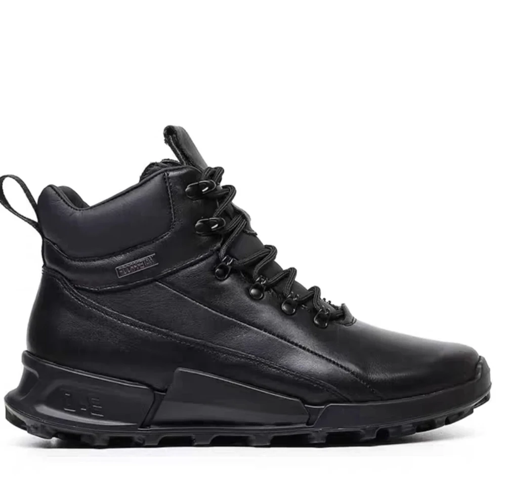 High Top Genuine Leather Shoes Men Hiking Luxury Designer Original Sneaker Outdoor Climbing Mountain Boots Hunting Plush Fluff