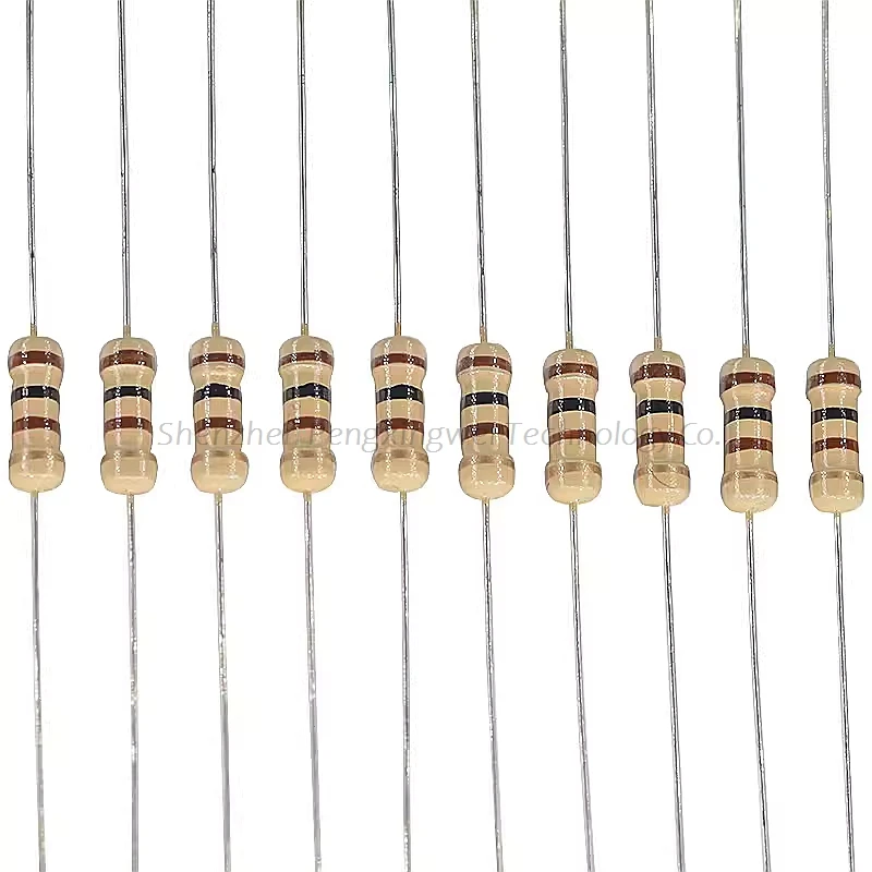 Resistor do filme do carbono, 1W, 1,2, 1,5, 10, 12, 15, 100, 120, 150 ohms, R K, resistência de 5%, 1R, 1R2, 1R5, 10R, 12R, 100R, 1K, 10K, 100K, 0.1R-1M, 100 PCes