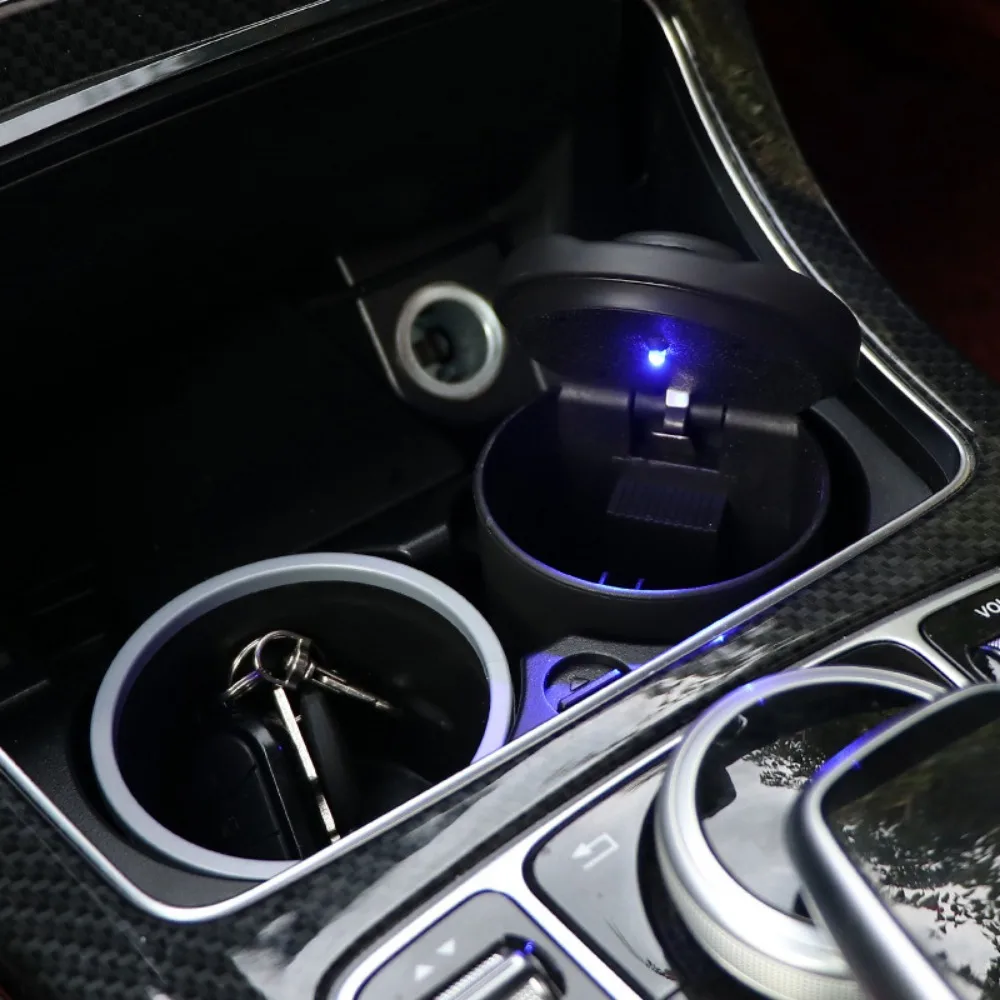 Car LED light ashtray 4S store general fire and leak-proof flame retardant special ashtray 4S special Douyin same style