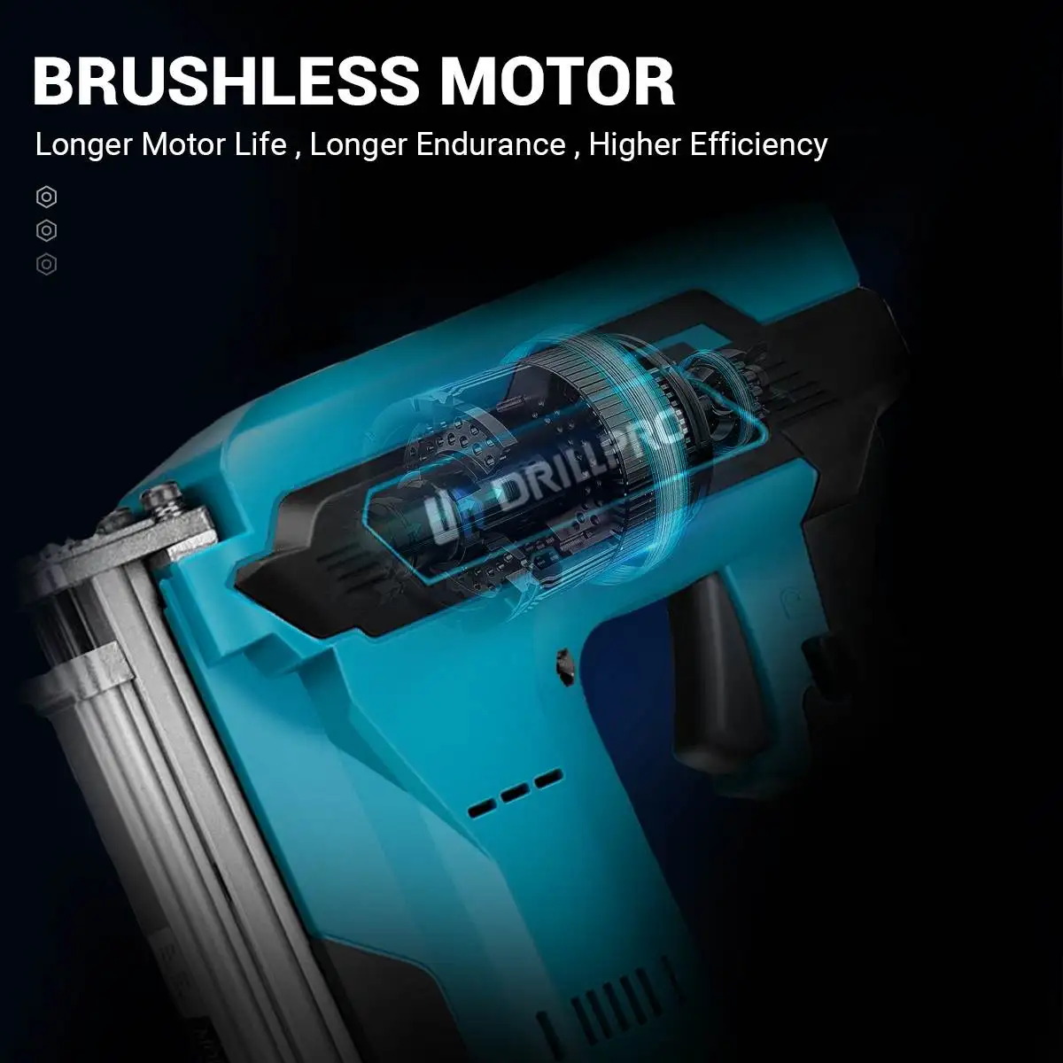 Imagem -05 - Straight u Staples Electric Nail Gun Grampeador sem Fio sem Escova Ferramentas Elétricas para Madeira para Makita Bateria 18v Drillpro-f30