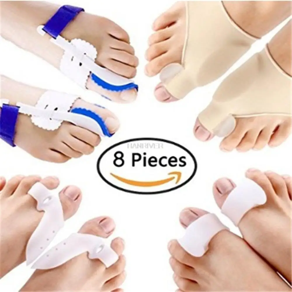 8 stuks/set hallux valgus orthese, uitlijning teen separator middenvoetspalk orthese pijnstillend hulpmiddel voor voetverzorging