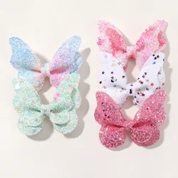 5Pcs/Set New Colorful Sequin Hair Clips Butterfly Princess Girls Headwear Children's HairClips Baby Hair Accessories Wholesale