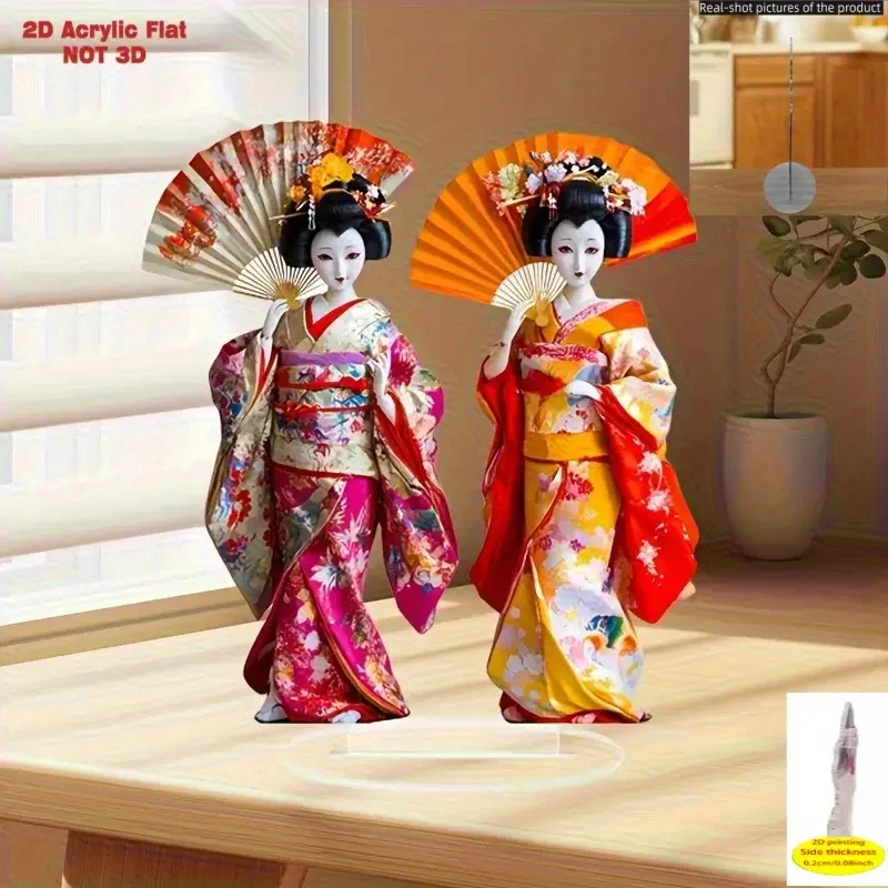 1PCS Traditional Japanese Female Prostitute Home Decoration Statue Office Decoration Japanese Festival Theme Party Decoration
