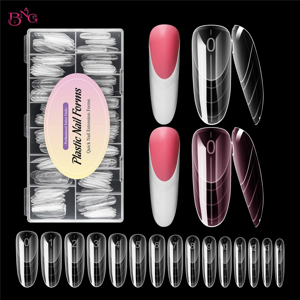 

BNG French Dual Nail Forms for Poly Extension Gel 150PCS Формы для ногтей Многоразовые формы для наращивания ногтей для гель-маникюра