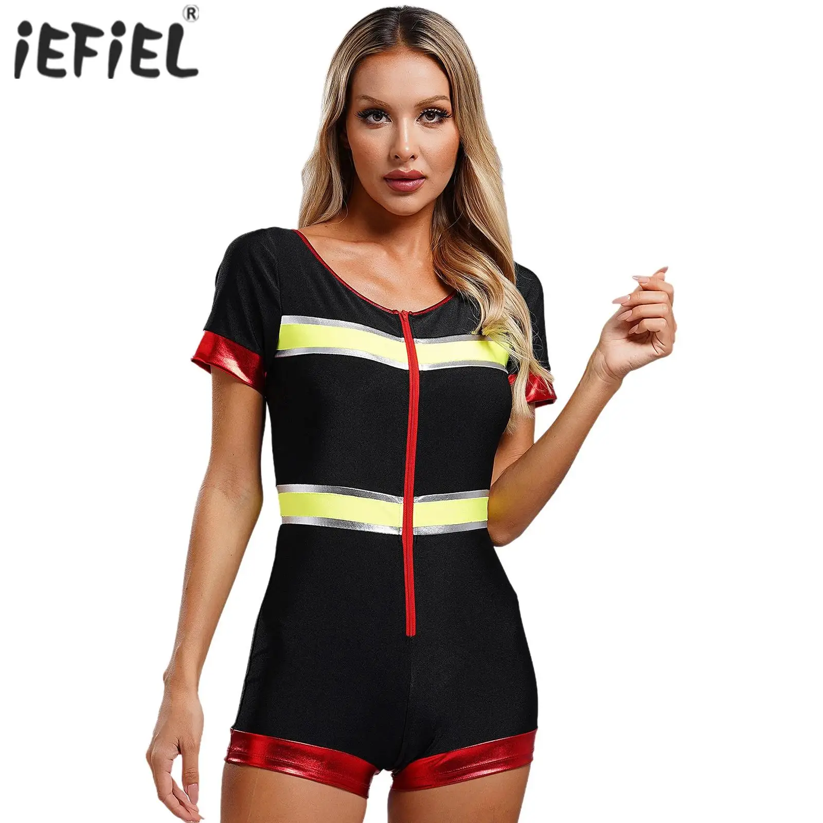 Disfraz de bombero de seguridad para mujer, traje de Cosplay, jefe de bomberos, Roleplay, ropa