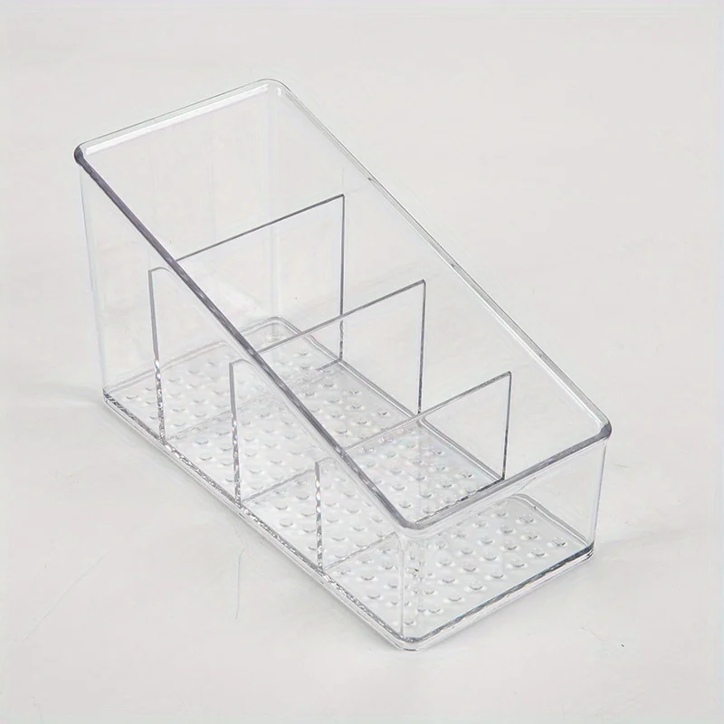 1pc Remote Control Holder, Desk Organizer, 4 Compartments Makeup Brush Holders With Different Heights For Home