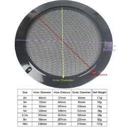 2Pcs 2/3/4/5/6/8/10Inch Speaker Grille Net Dust Cover With Screws DIY Car Audio Metal Cold Rolled Steel speaker cover