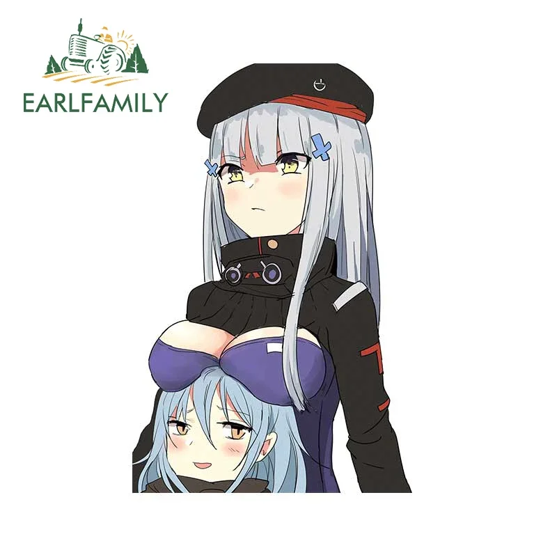 

EARLFAMILY 13cm X 8.5cm HK416 Girl Car Accessoires Sticker Anime Waterproof Decal Windows Trunk Motorcycle Laptop Decor