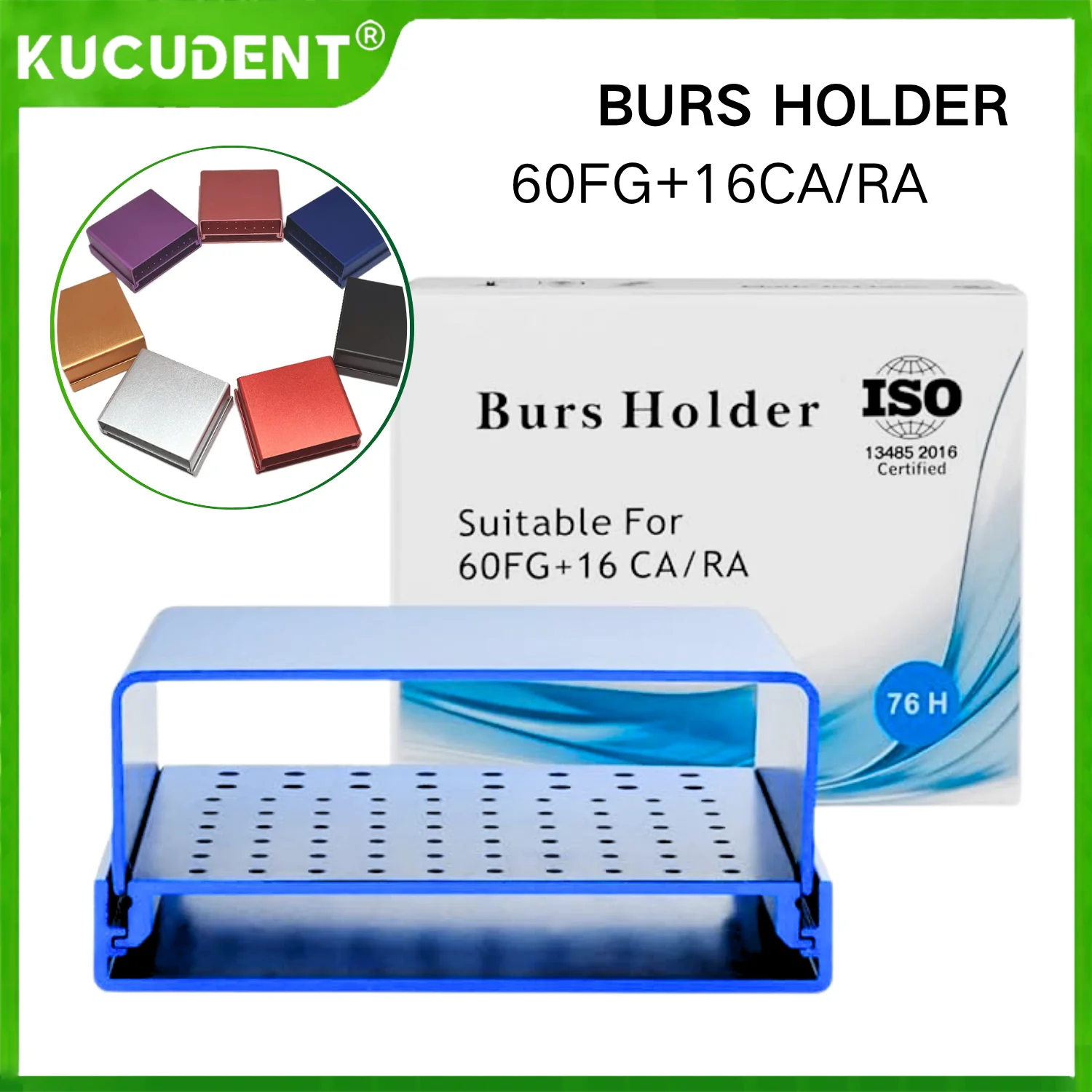 

76 Holes Dental Bur Holder For High And Low Speed Endo Box Cleaning Stand 135℃ Autoclavable Sterilizable Dentistry Lab Tools