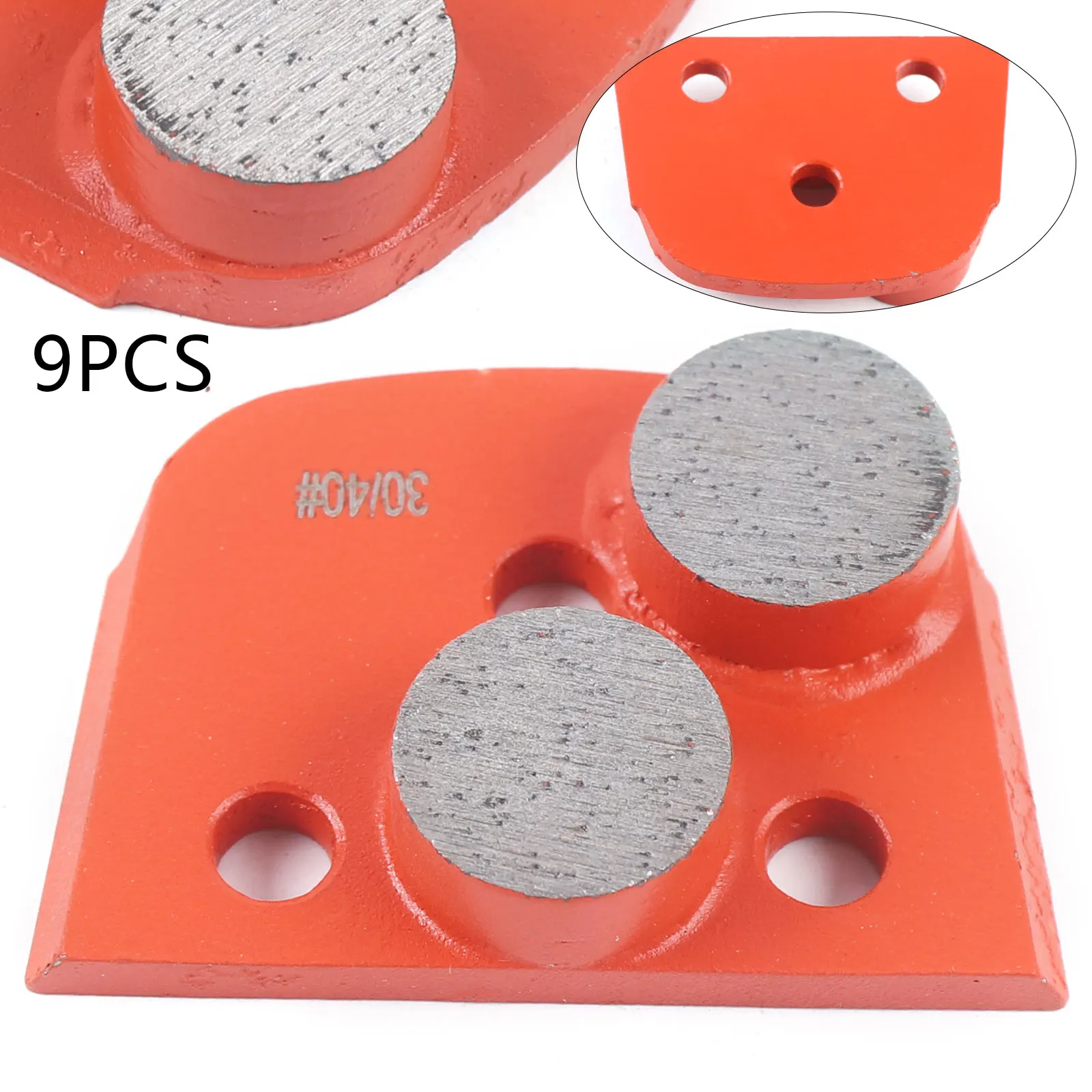 9PCS 25*12mm Diamond Floor Concrete Grinding Pad 30/40 2 Cylindrical Teeth Grind Tool Diamond Grinding Wheel