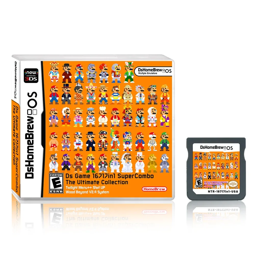 16717in1 NDS Game Card Multiple Emulators Integrated with DSTWO Mini Core US Version English Combined Card