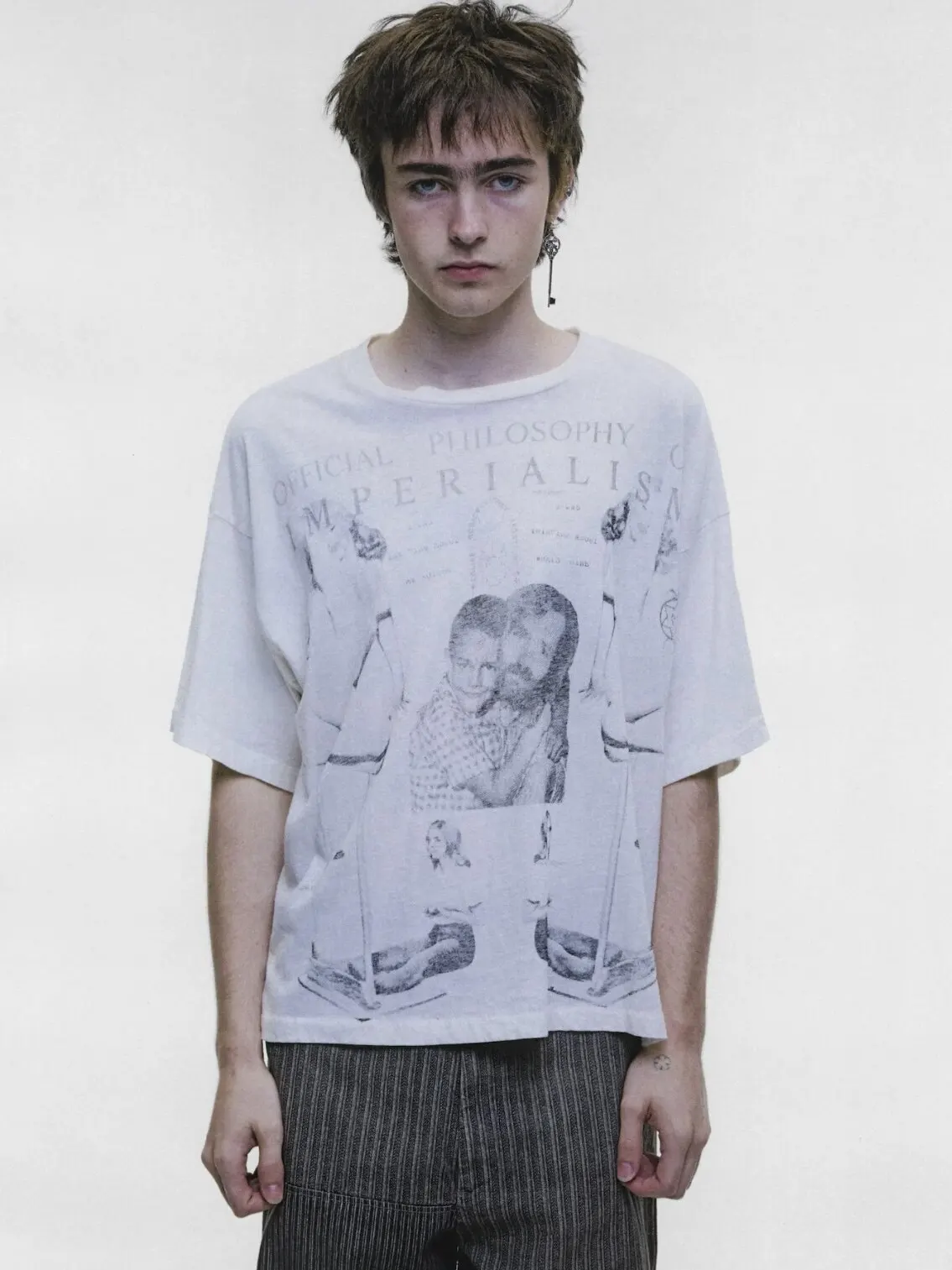 ER/D 26ss Philosophy washed portrait print short-sleeved T-shirt