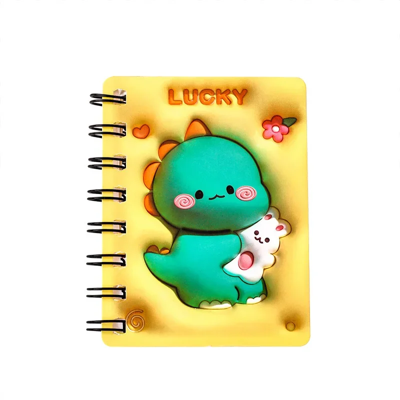 Kawaii Cartoon Cute 3D Stereoscopic Coil Notebook for Students 80 Page Blank Paper A7 Mini Pocket Journal School Office Supplies