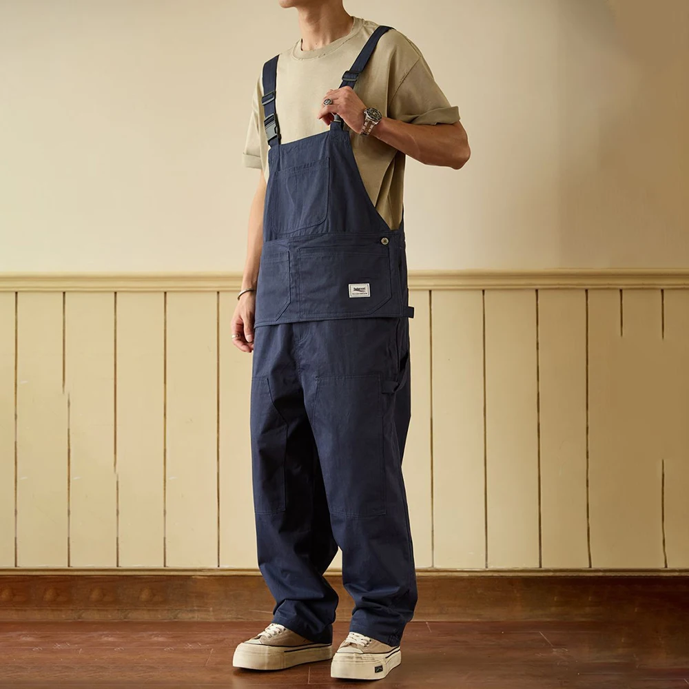 Winter New Men's Multi-Pocket Overalls American Retro Fashion Trend High Street Loose Casual Simple Niche Men's Clothing
