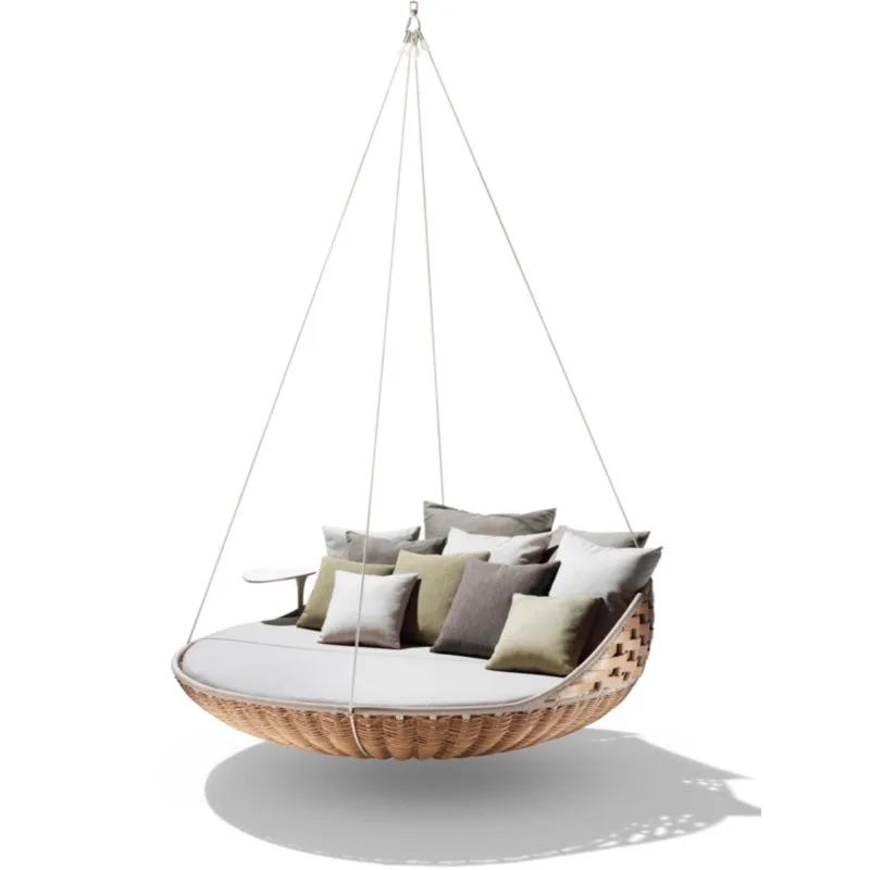 

Outdoor furniture, outdoor leisure courtyard, homestay, hanging rattan woven hammock, lying in bed, hanging chair