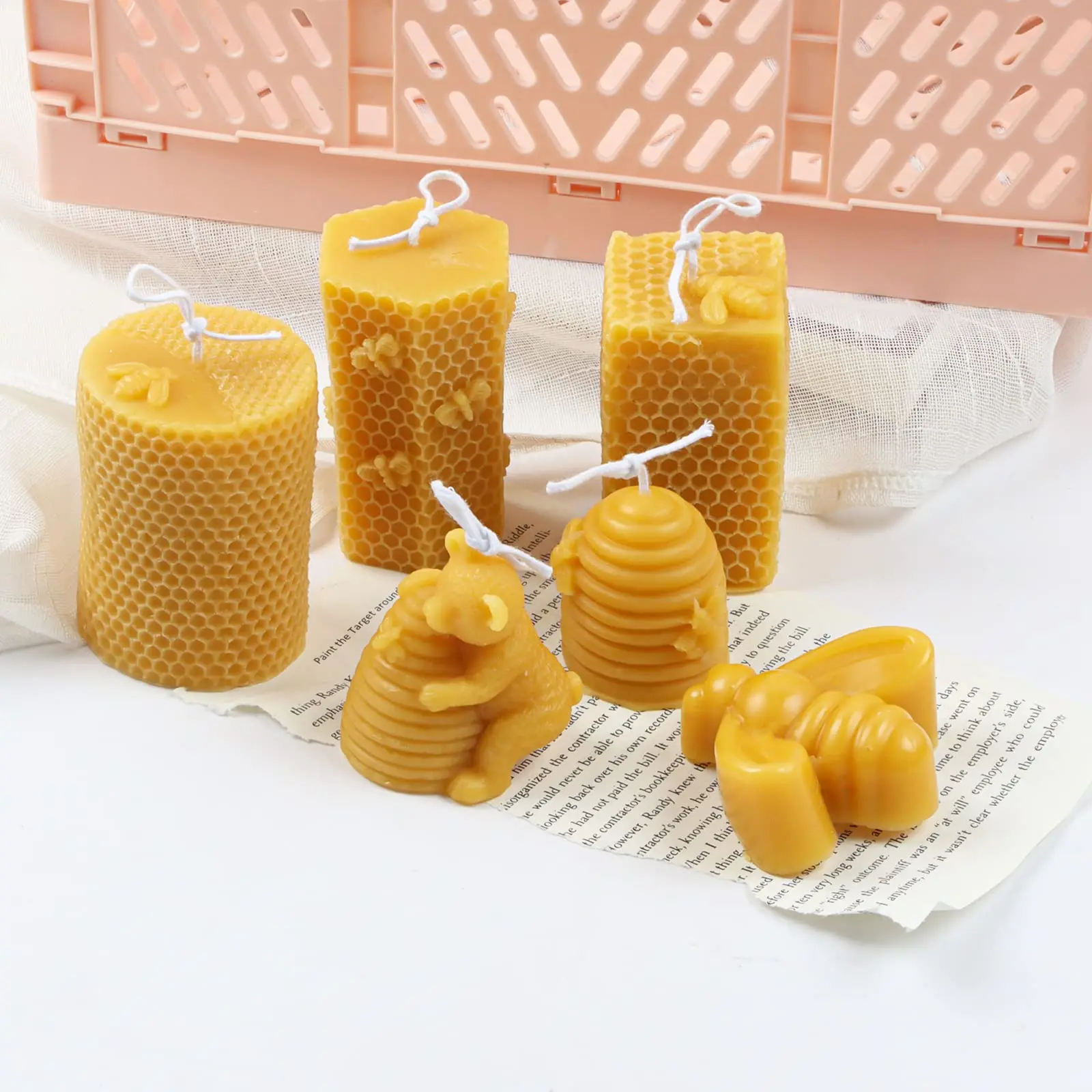 Honeycomb Candle Mold Bee Silicone Molds for Handmade Aromatherapy Soap Resin Mold Cake Fondant Chocolate Mold Home Decor