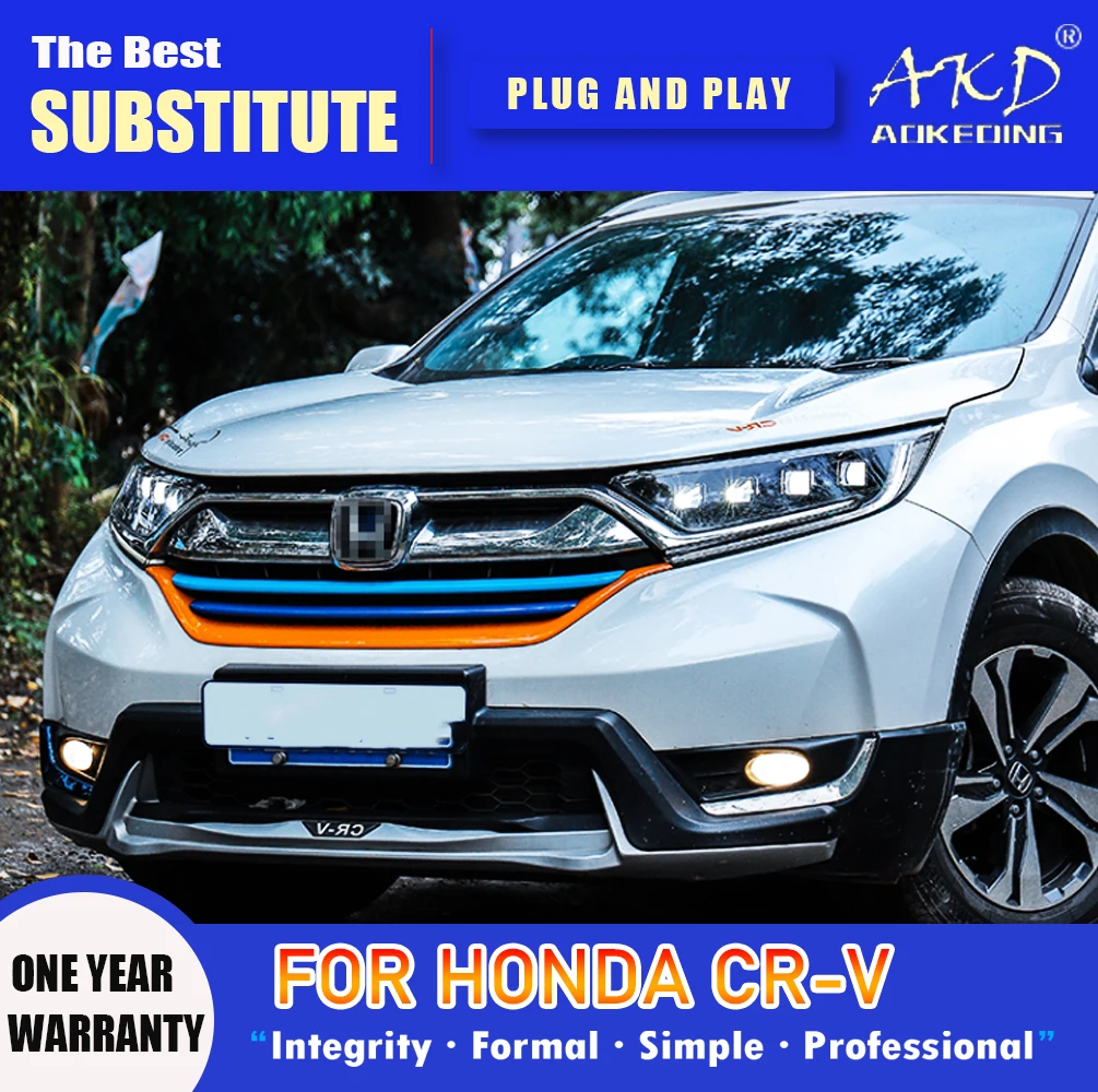 AKD Head Lamp for Honda CR-V LED Headlight 2017-2020 Headlights CRV DRL Turn Signal High Beam Angel Eye Projector Lens