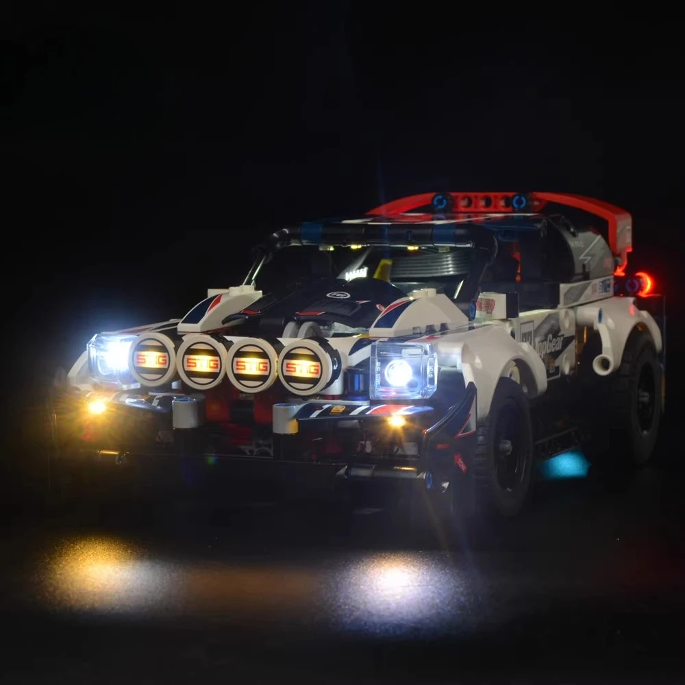 Conjunto de iluminação LED adequado para carro de rally de engrenagem superior controlado por aplicativo LEGO Technic 42109 (não incluindo blocos de construção)