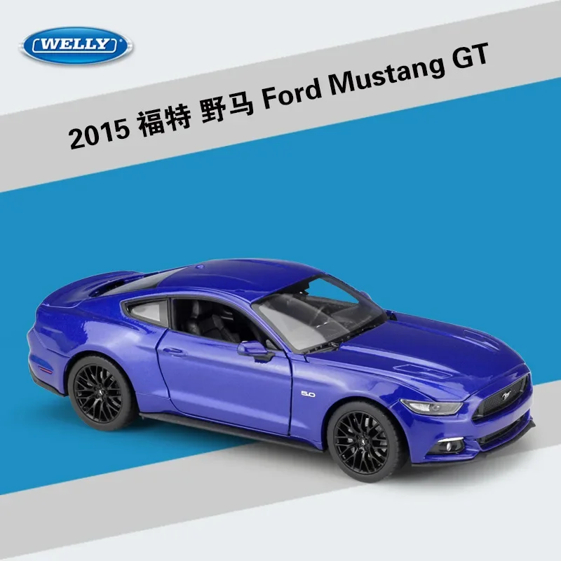 WELLY 1:24 Scale Diecast High Simulation Model Toy Car Metal Ford Mustang GT Classical Alloy Car Toys For Boys Gifts Collection