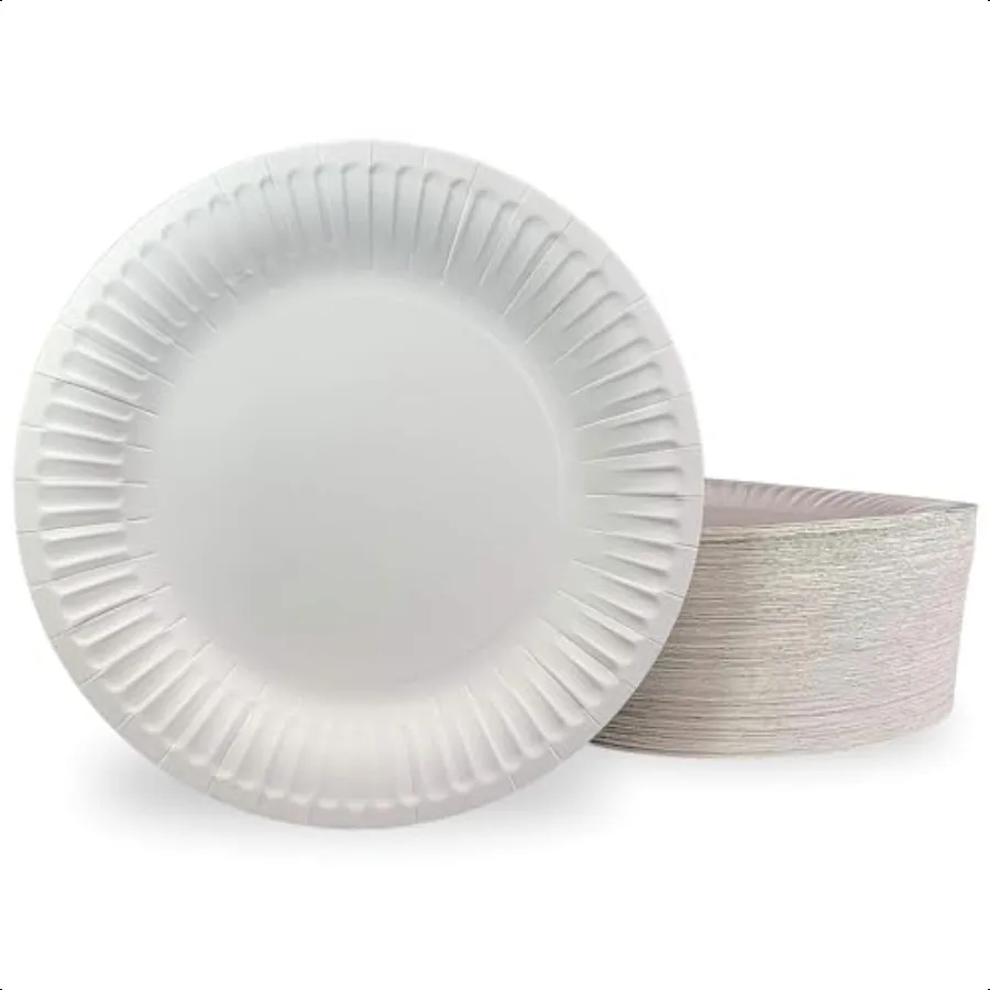 

9 Uncoated Paper Plates for Everyday Use Pack of 600ct