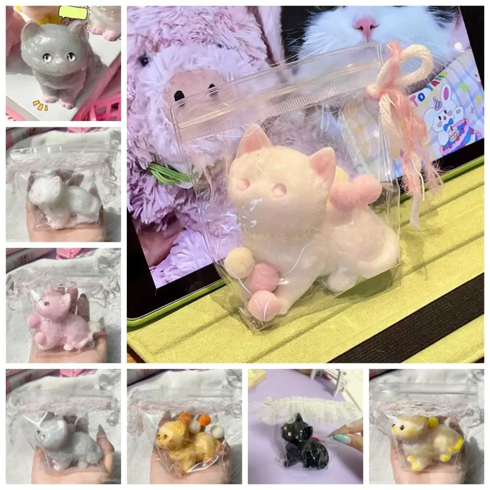 Jouet mentaires oriel de dessin animé en silicone pour enfants, peluche douce, jouet Fidget, beurre délicat, pincement TPR, décompression de chat